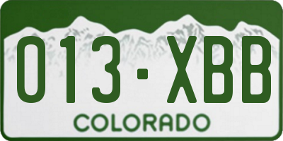 CO license plate 013XBB