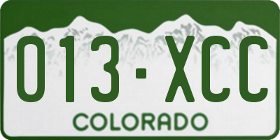 CO license plate 013XCC