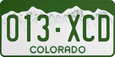CO license plate 013XCD