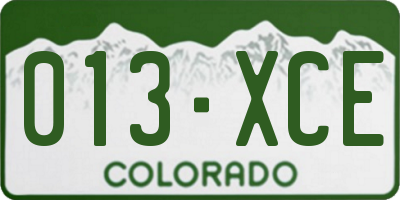 CO license plate 013XCE