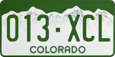 CO license plate 013XCL