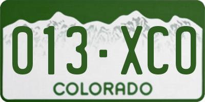 CO license plate 013XCO