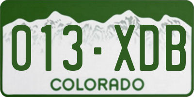 CO license plate 013XDB