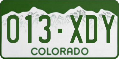 CO license plate 013XDY