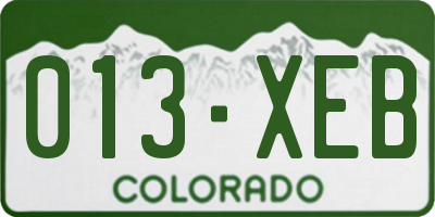 CO license plate 013XEB
