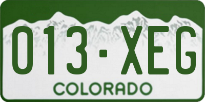 CO license plate 013XEG