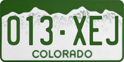 CO license plate 013XEJ