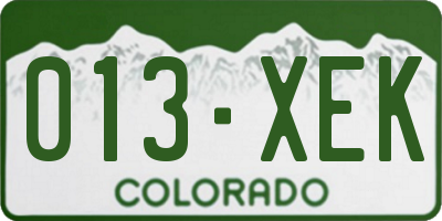 CO license plate 013XEK