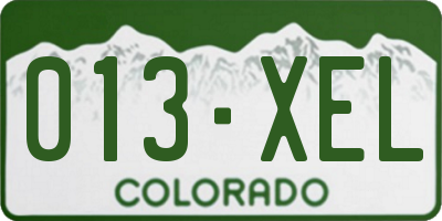 CO license plate 013XEL