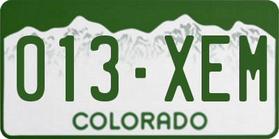 CO license plate 013XEM