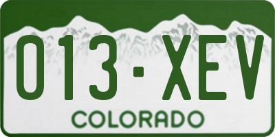CO license plate 013XEV