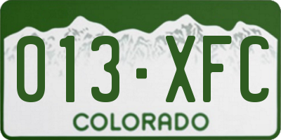 CO license plate 013XFC