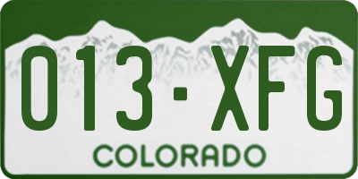 CO license plate 013XFG