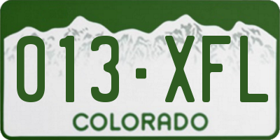 CO license plate 013XFL