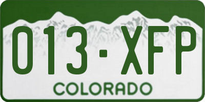 CO license plate 013XFP