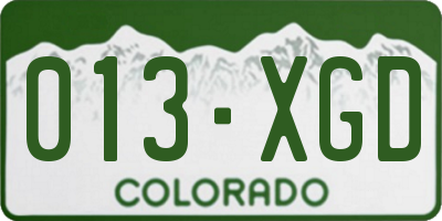 CO license plate 013XGD
