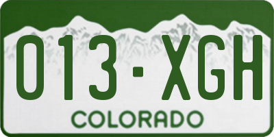 CO license plate 013XGH