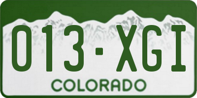 CO license plate 013XGI