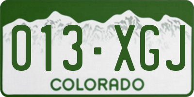 CO license plate 013XGJ