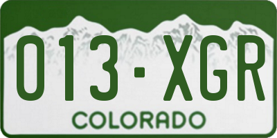 CO license plate 013XGR