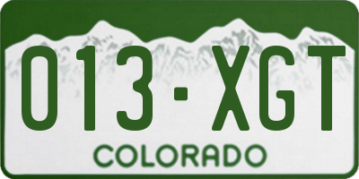 CO license plate 013XGT