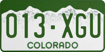 CO license plate 013XGU