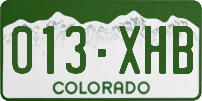 CO license plate 013XHB