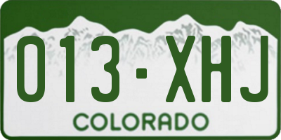 CO license plate 013XHJ