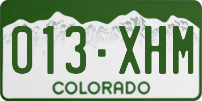 CO license plate 013XHM