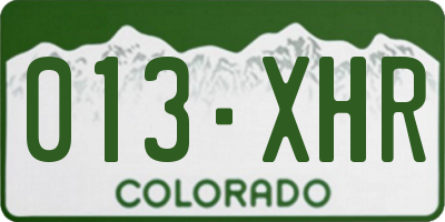 CO license plate 013XHR