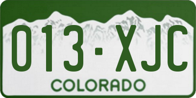 CO license plate 013XJC