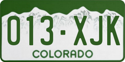 CO license plate 013XJK