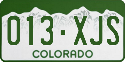 CO license plate 013XJS