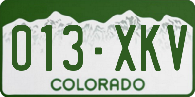 CO license plate 013XKV