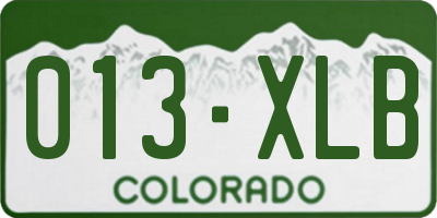 CO license plate 013XLB