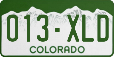CO license plate 013XLD