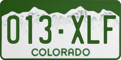 CO license plate 013XLF