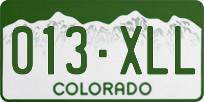 CO license plate 013XLL
