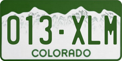 CO license plate 013XLM