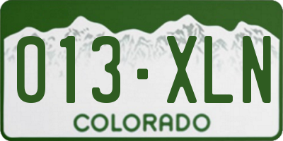 CO license plate 013XLN