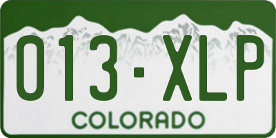 CO license plate 013XLP
