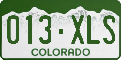 CO license plate 013XLS