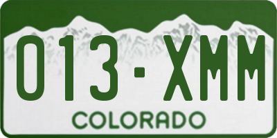 CO license plate 013XMM