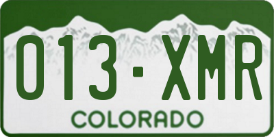 CO license plate 013XMR