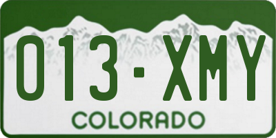 CO license plate 013XMY