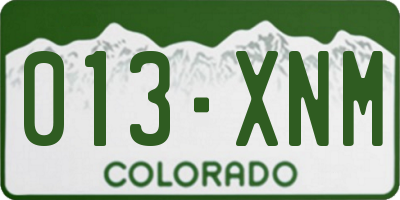 CO license plate 013XNM