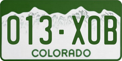 CO license plate 013XOB