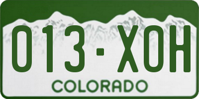 CO license plate 013XOH