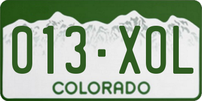CO license plate 013XOL