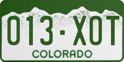 CO license plate 013XOT